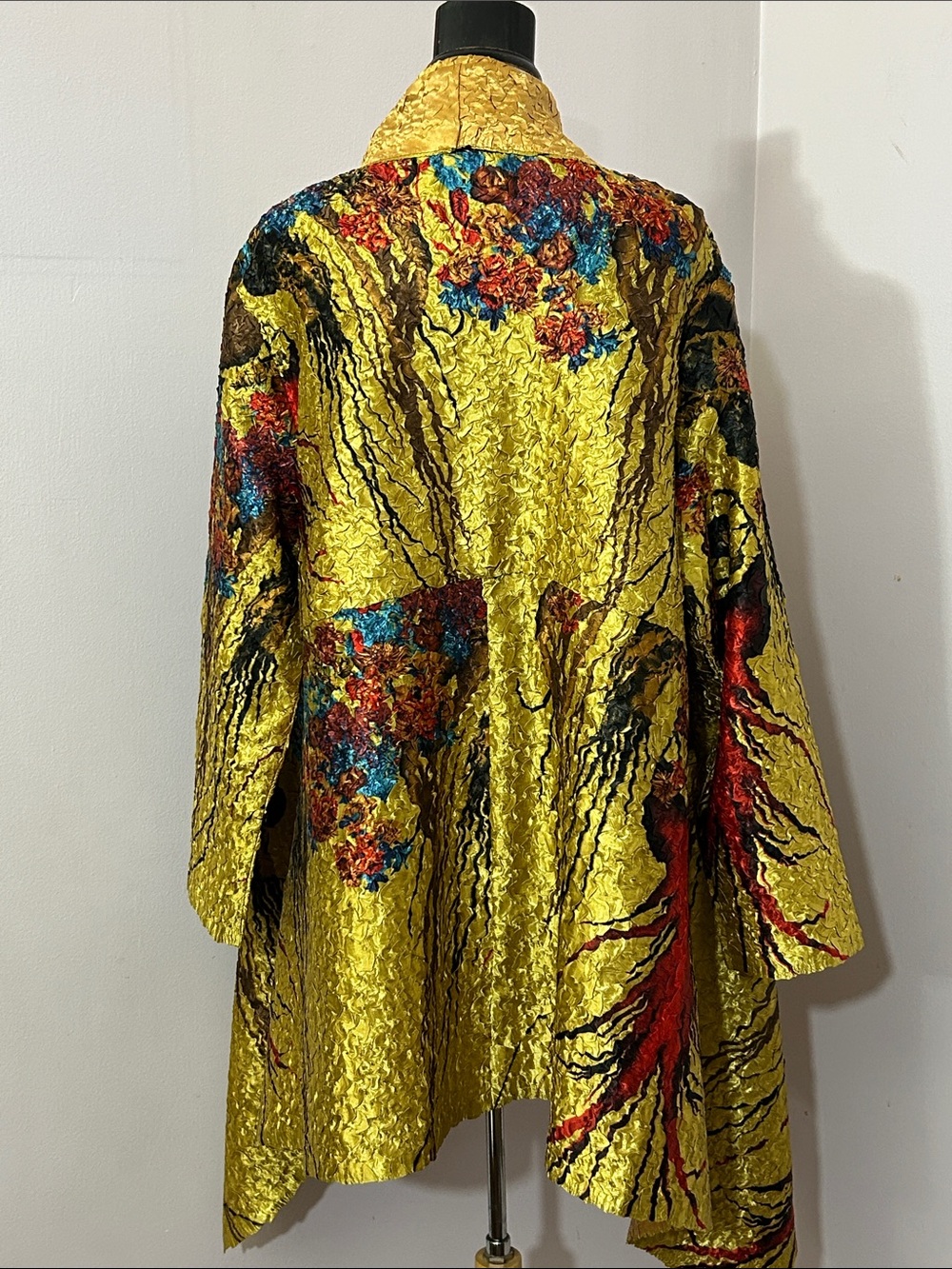 Silk Hand Pinched Pleat Silk Reversible Jacket OSFM M-XL - Picture 2 of 4